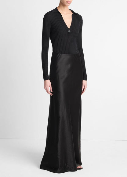 VINCE Satin Maxi Skirt in Skirts