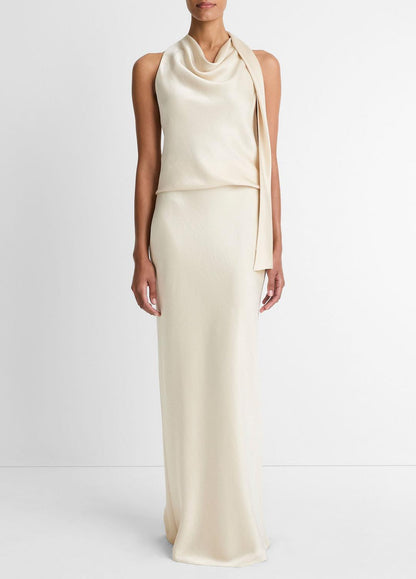 VINCE Satin Bias Column Skirt in Skirts