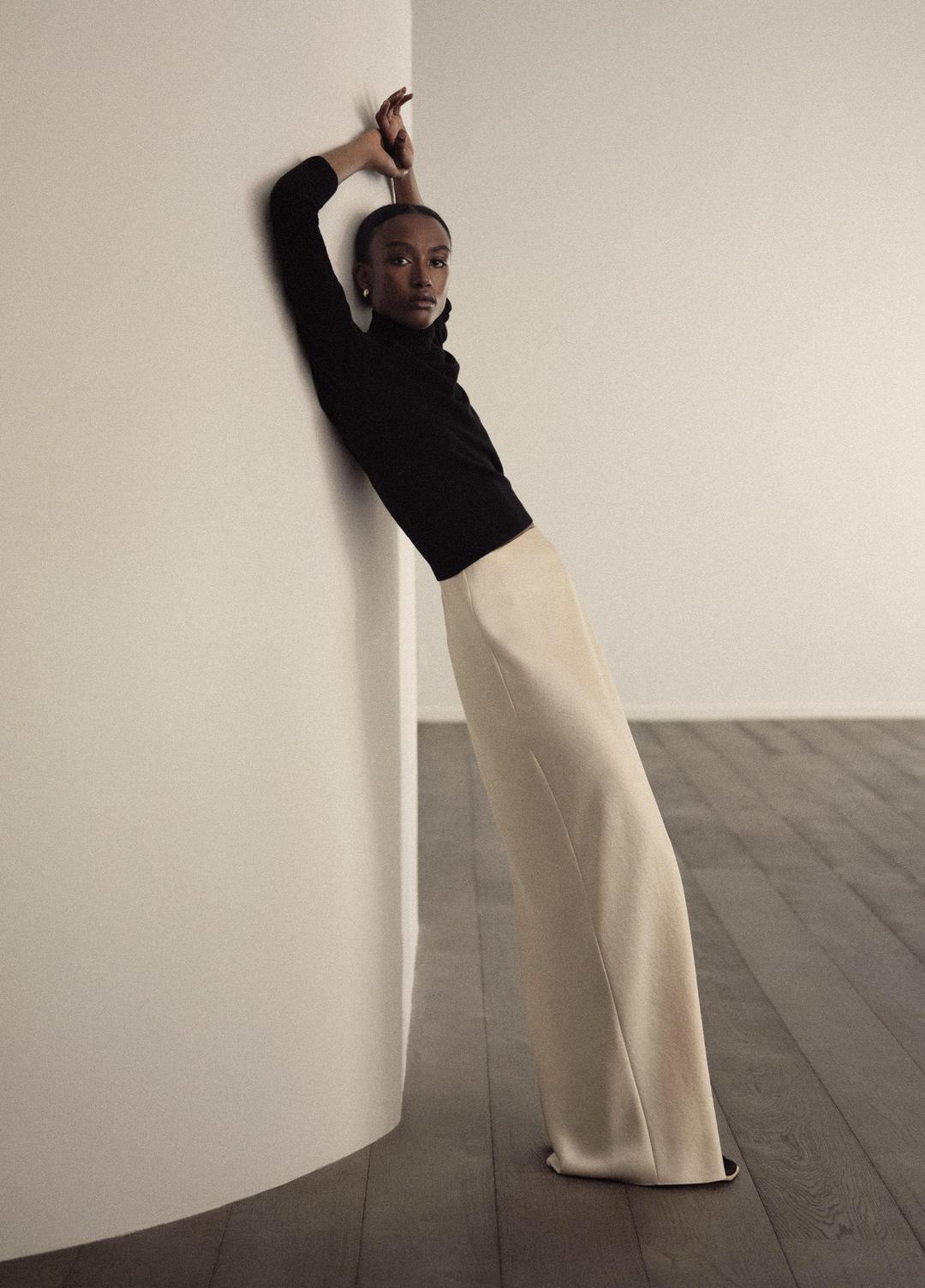 VINCE Satin Bias Column Skirt in Skirts