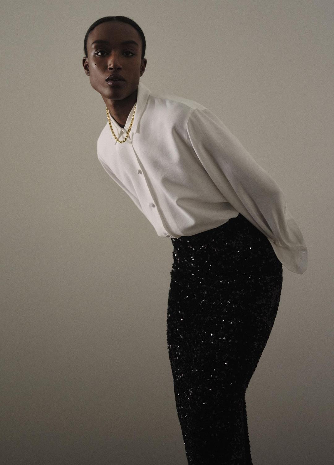 VINCE Sequined Velvet Column Skirt in Skirts
