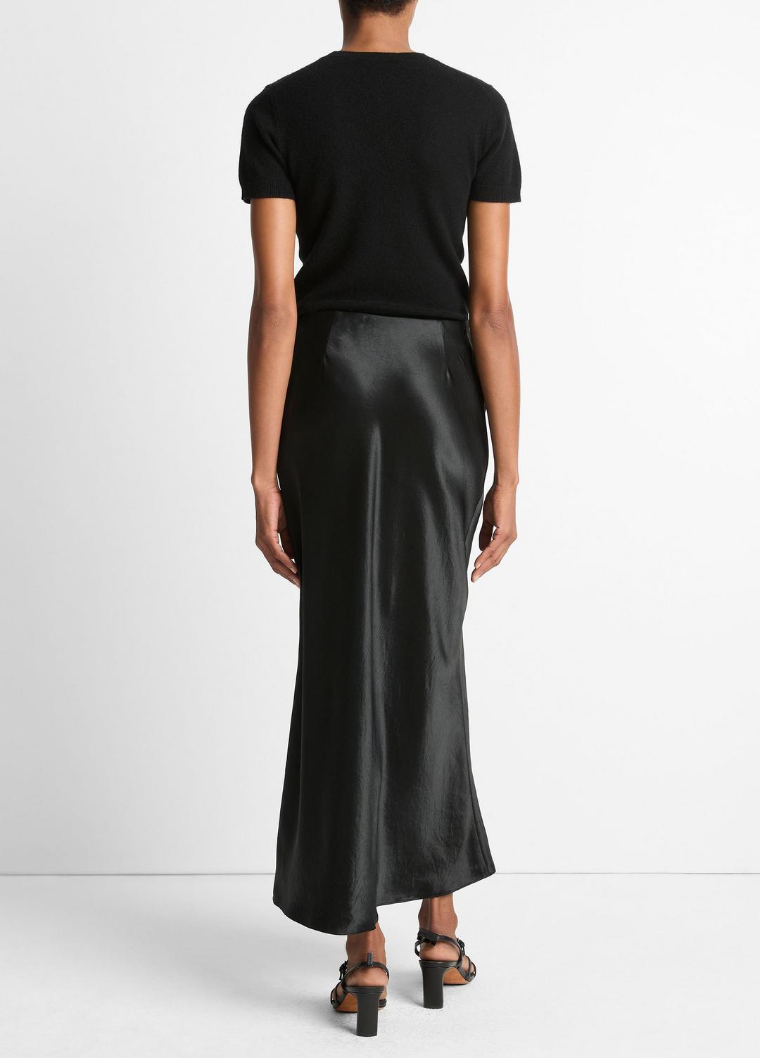 VINCE Satin Side-Slit Slip Skirt in Skirts