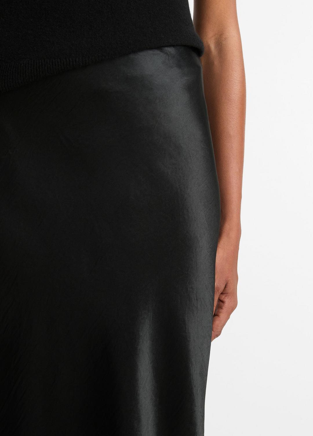 VINCE Satin Side-Slit Slip Skirt in Skirts