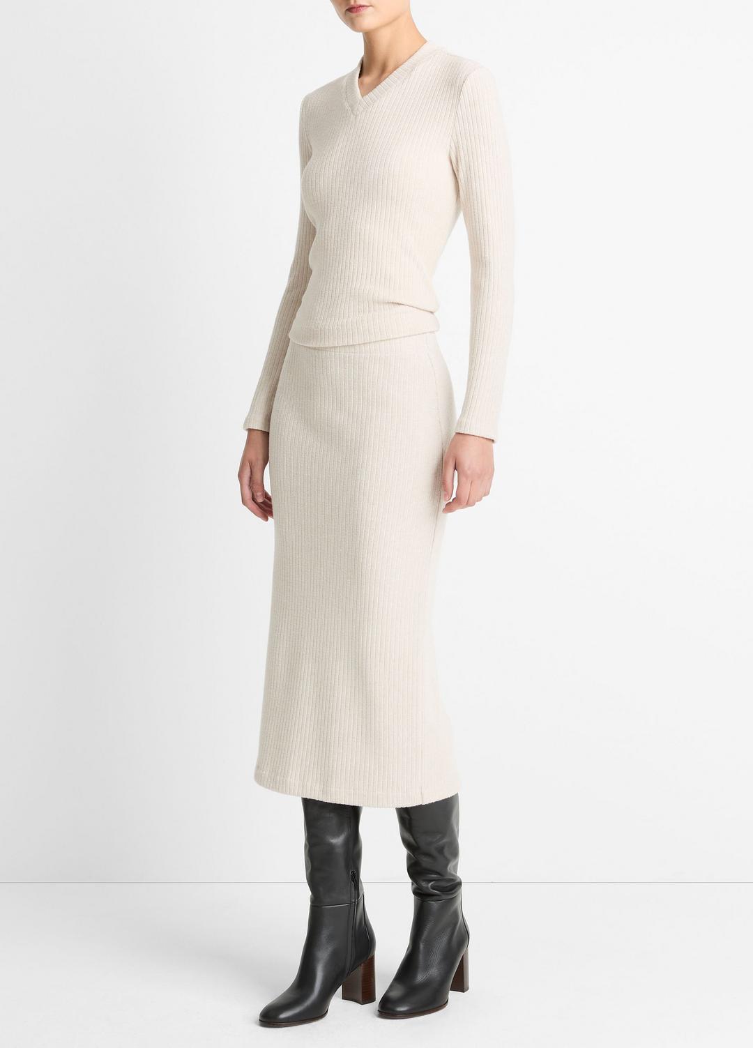 VINCE Cozy Rib Midi Skirt in Skirts