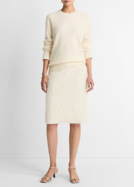 VINCE Feathery-Fringe Knee Skirt in Skirts