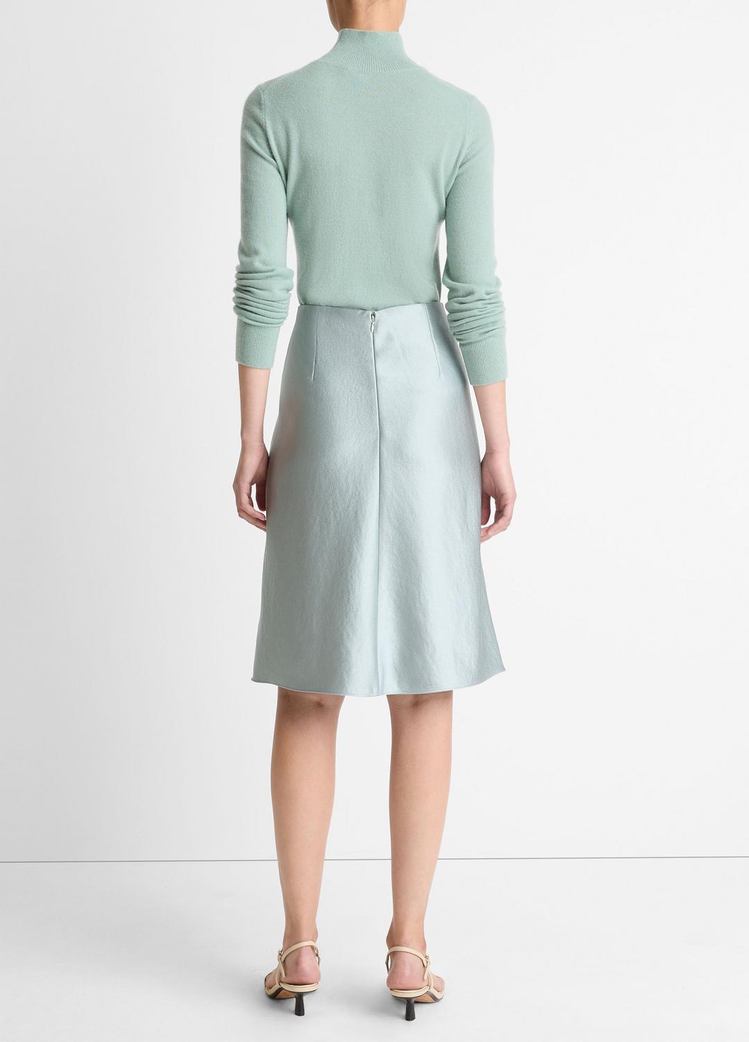 VINCE Satin A-Line Knee Skirt in Skirts