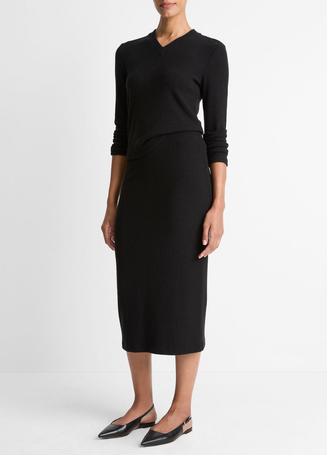 VINCE Cozy Rib Midi Skirt in Skirts