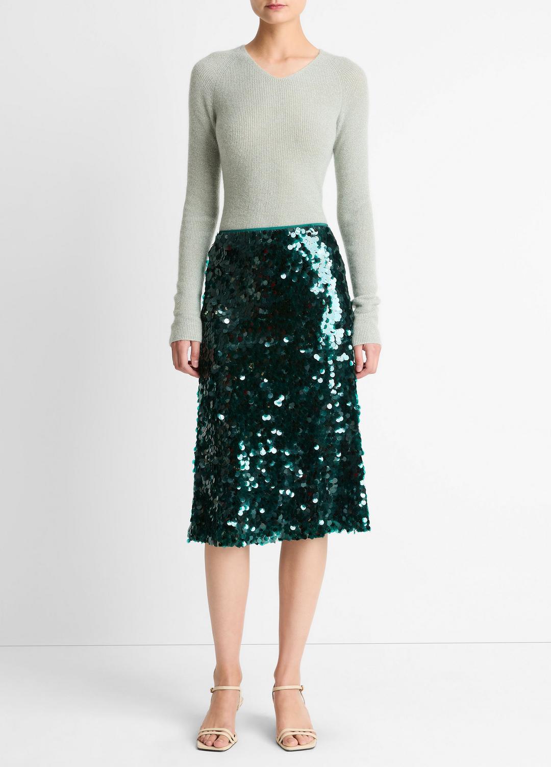 VINCE Paillette Bias Skirt in Skirts