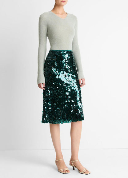 VINCE Paillette Bias Skirt in Skirts
