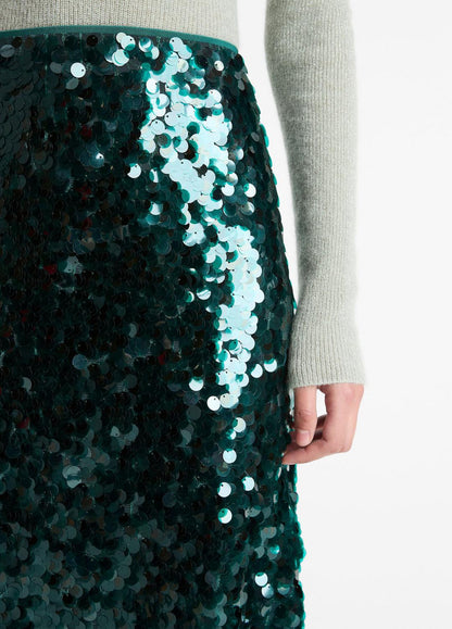 VINCE Paillette Bias Skirt in Skirts
