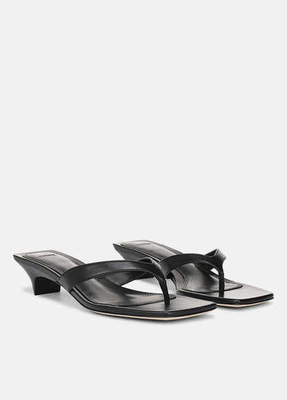 VINCE San Juan Leather Heeled Thong Sandal in Heels