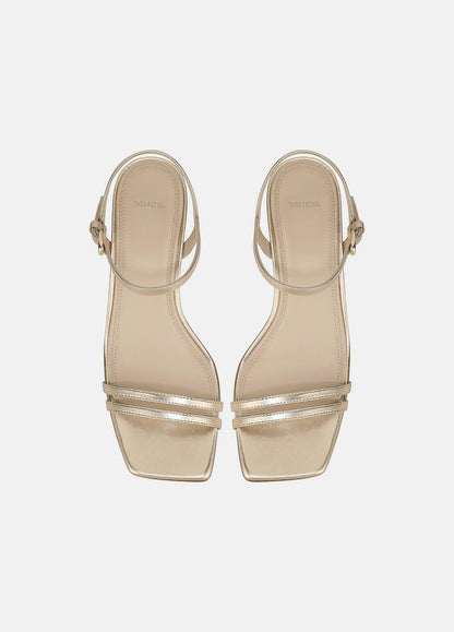 VINCE Tilda Metallic Leather Heeled Sandal in Heels