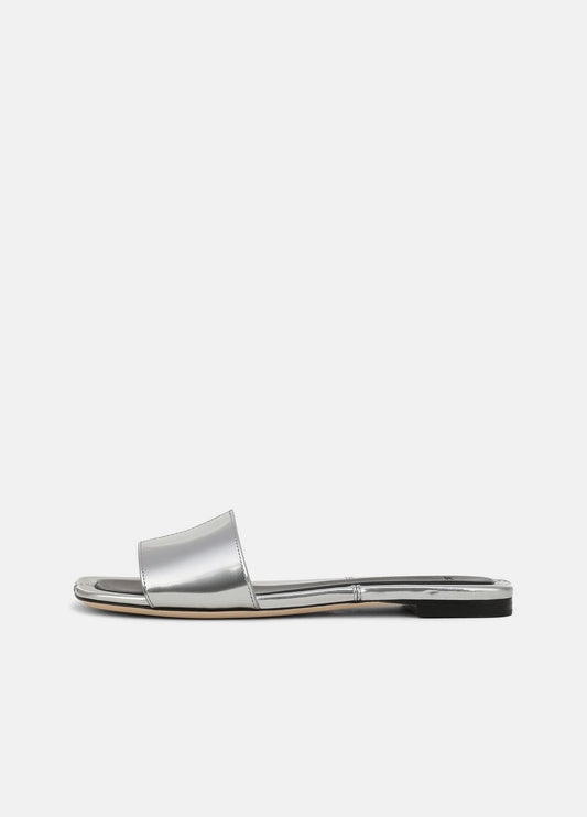 VINCE Valeria Metallic Leather Slide Sandal in Sandals