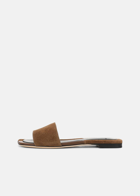 VINCE Valeria Leather & Suede Slide Sandal in Sandals