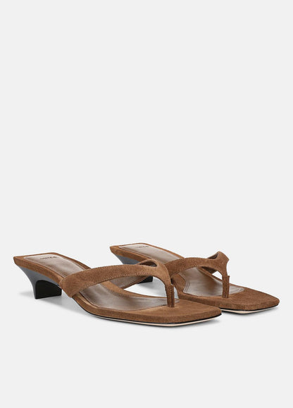 VINCE San Juan Suede Heeled Thong Sandal in Sandals