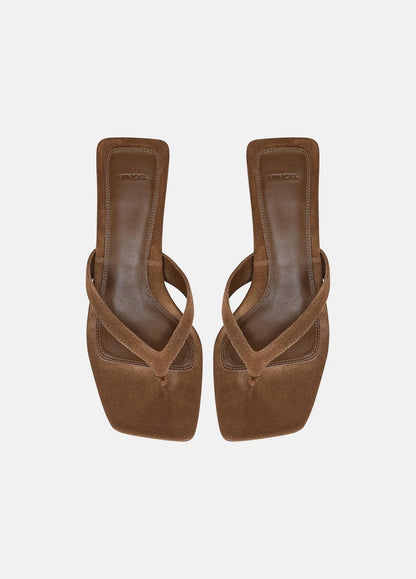 VINCE San Juan Suede Heeled Thong Sandal in Sandals
