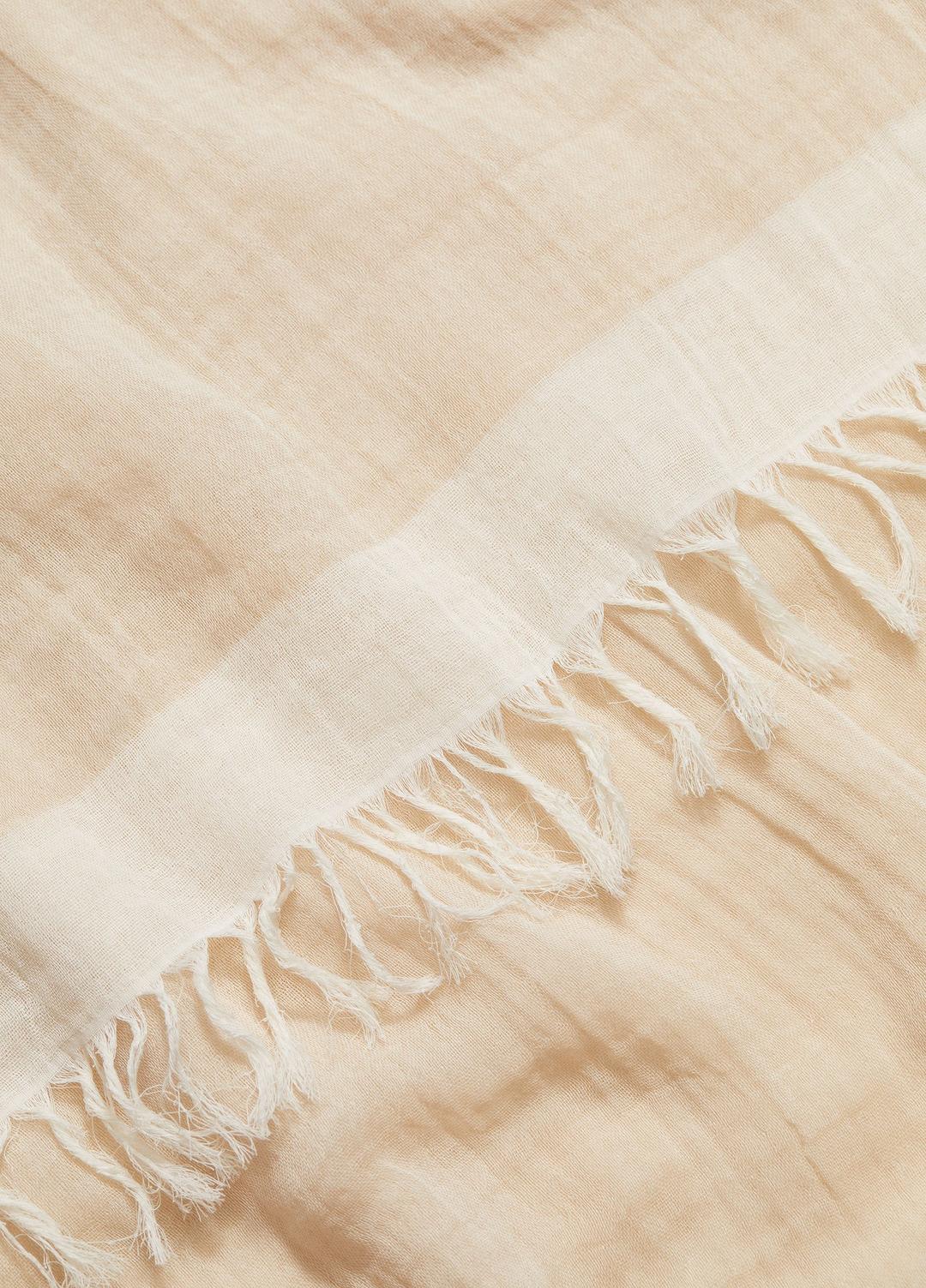 VINCE Border-Stripe Cotton Scarf in Scarves & Hats