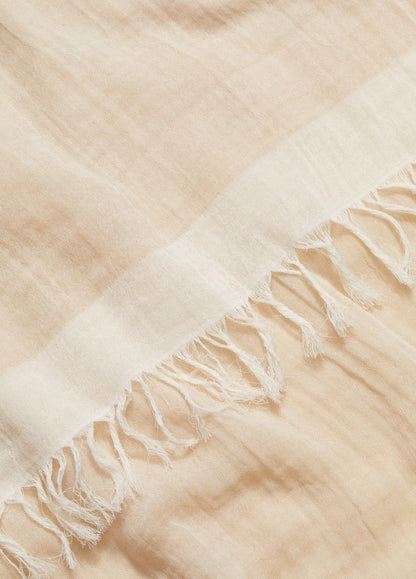 VINCE Border-Stripe Cotton Scarf in Scarves & Hats