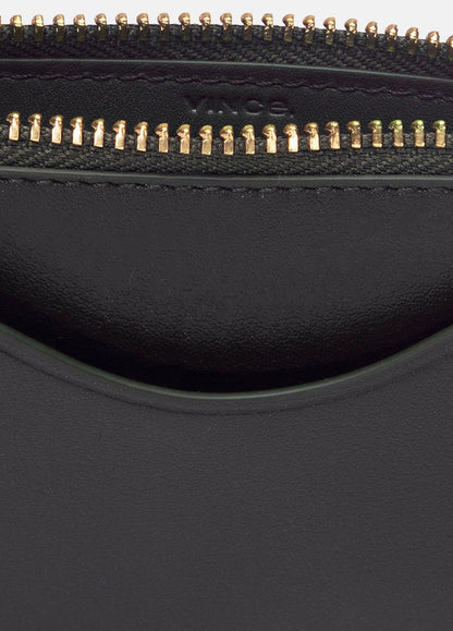 VINCE Leather Zip-Top Card Case in Handbags