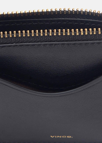 VINCE Leather Zip-Top Card Case in Handbags