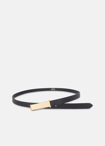 VINCE Women's 15mm Elongated Plaque Leather Belt in Belts