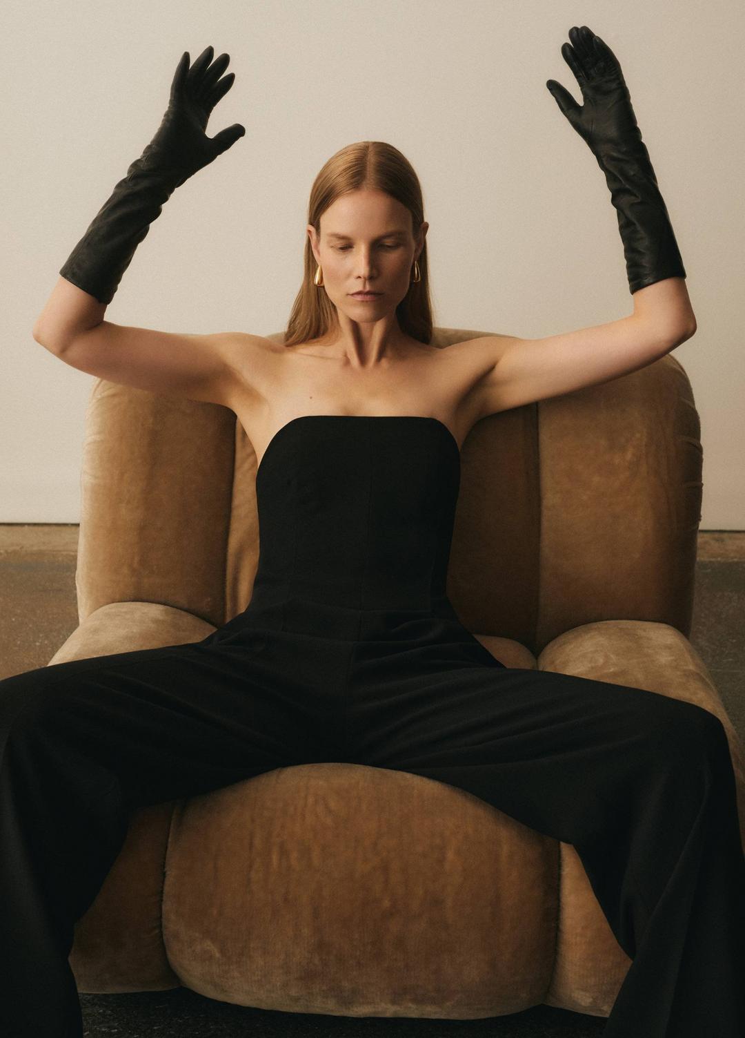 VINCE Cashmere-Lined Medium Leather Glove in Gloves