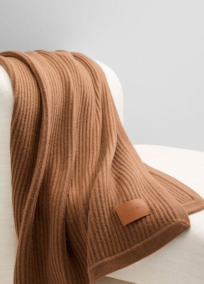 VINCE Wool and Cashmere Cardigan-Stitch Throw in Pillows & Blankets