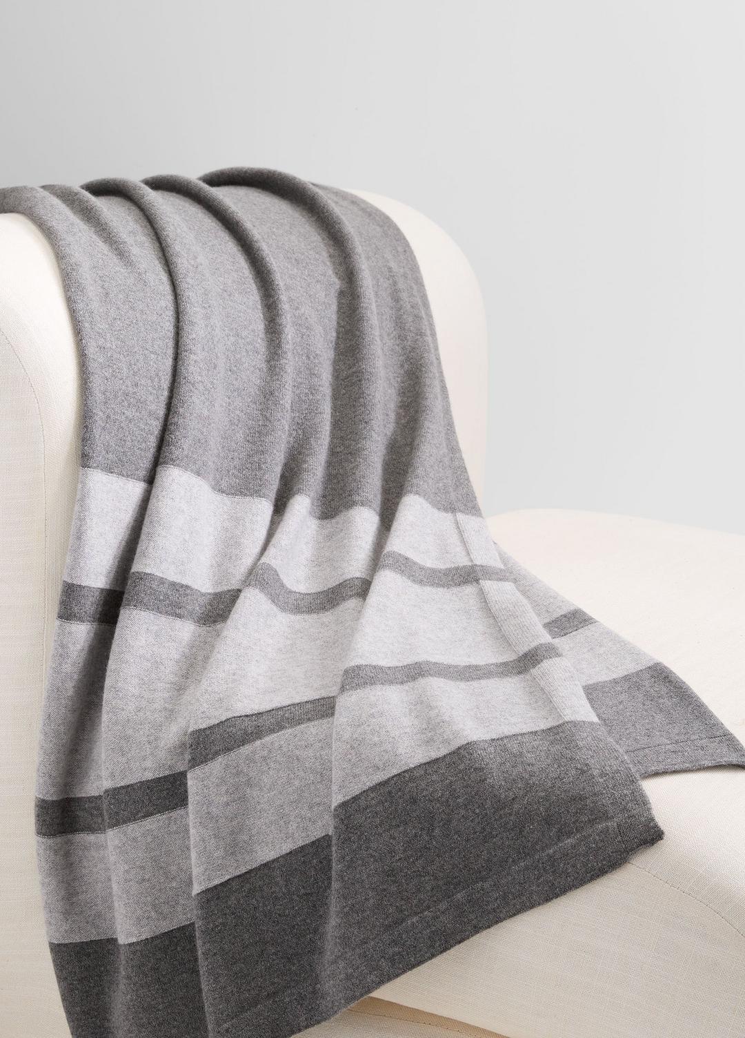 VINCE Cashmere Jersey Stripe Throw in Pillows & Blankets