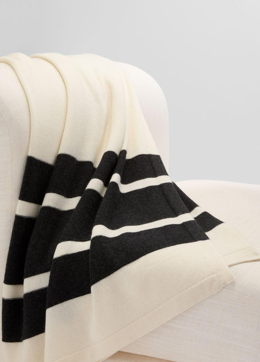 VINCE Cashmere Jersey Stripe Throw in Pillows & Blankets