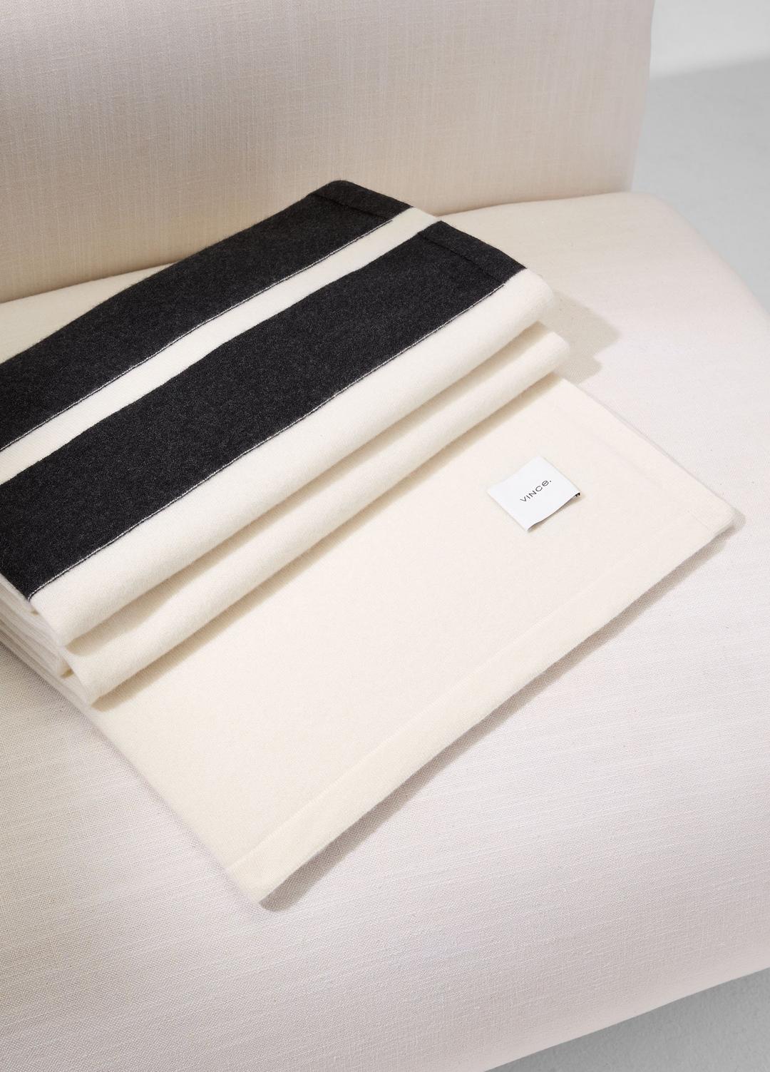 VINCE Cashmere Jersey Stripe Throw in Pillows & Blankets