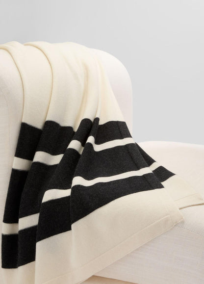 VINCE Cashmere Jersey Stripe Throw in Pillows & Blankets