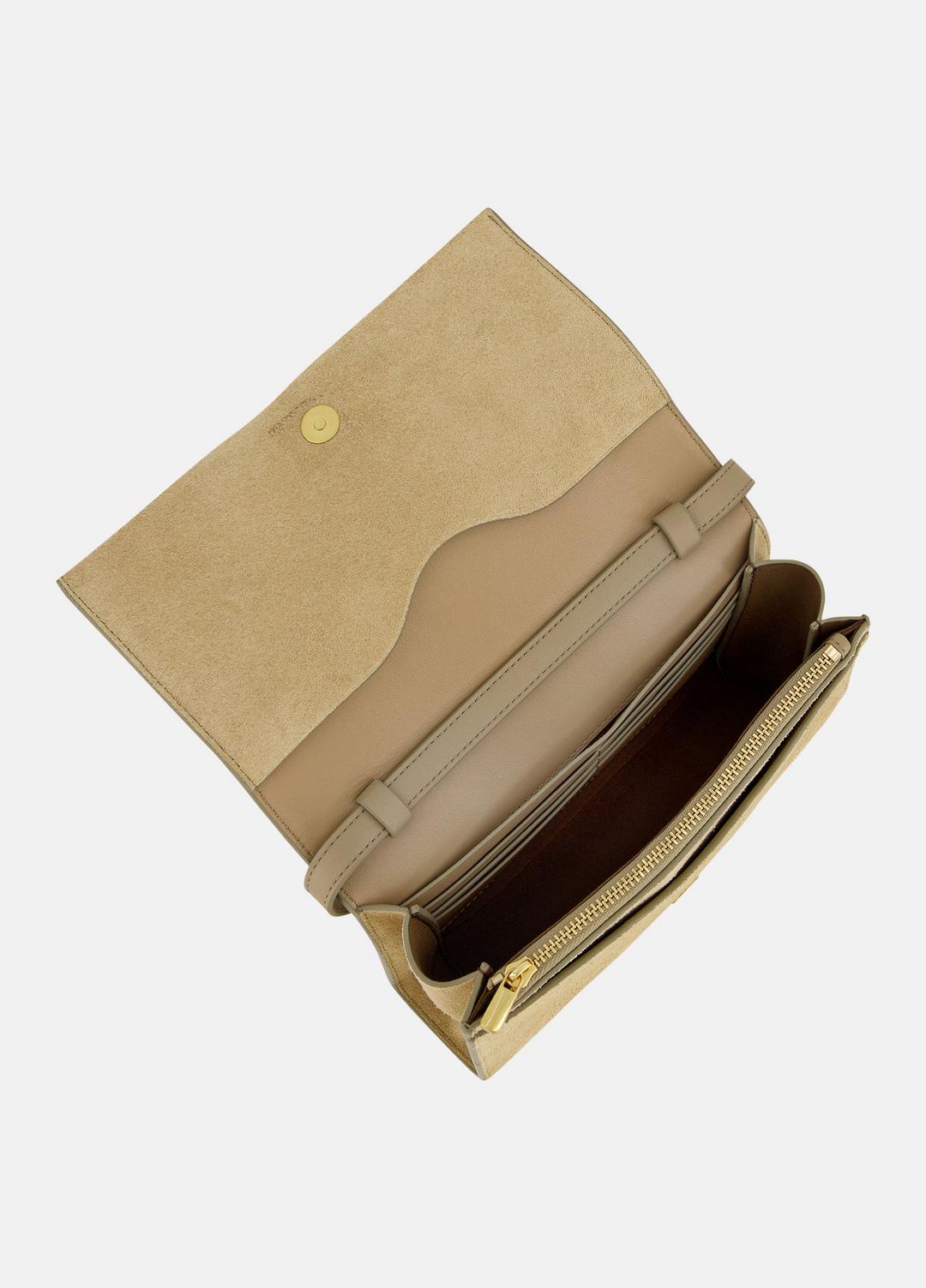 VINCE Suede Crossbody Wallet in Leather & Suede
