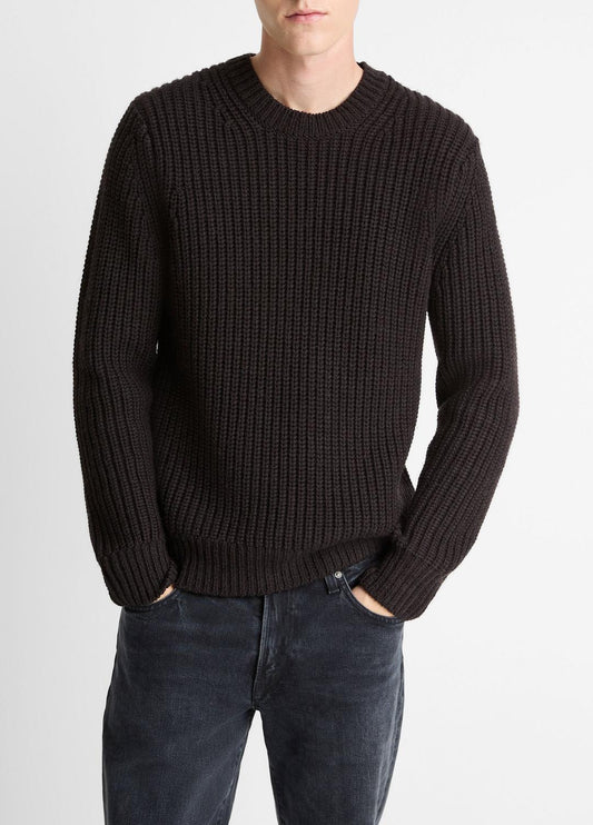 VINCE Utility Shaker Merino Wool Sweater in Crew Neck