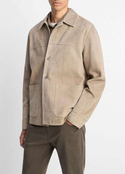 VINCE Suede Shirt Jacket in Shirt Jackets