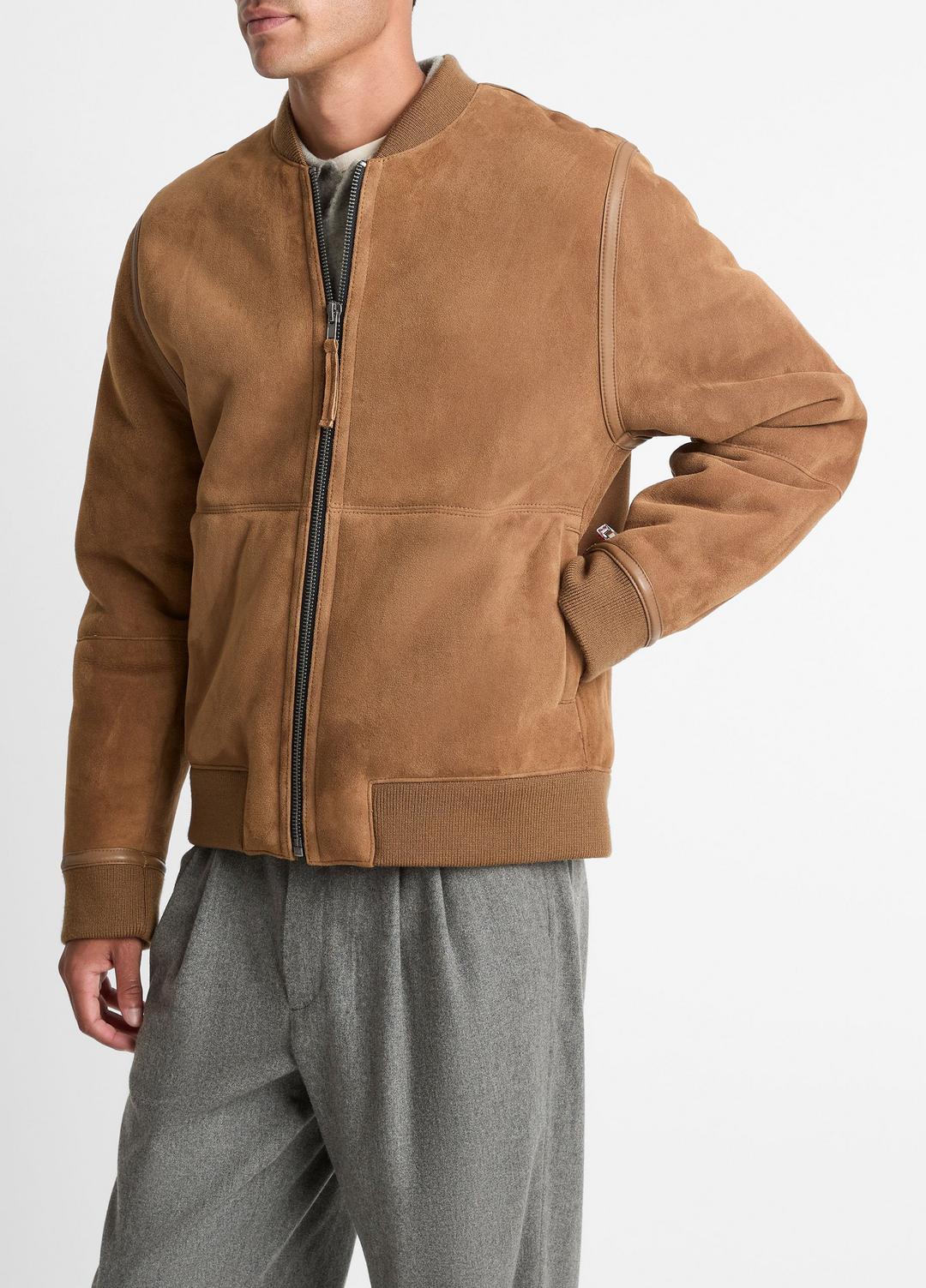 VINCE Shearling Bomber Jacket in Jackets