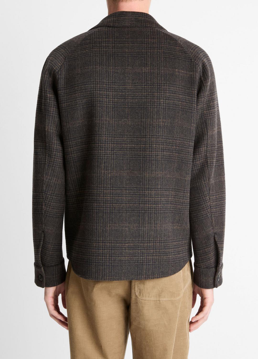 VINCE Plaid Splittable Wool-Blend Shirt Jacket in Shirt Jackets
