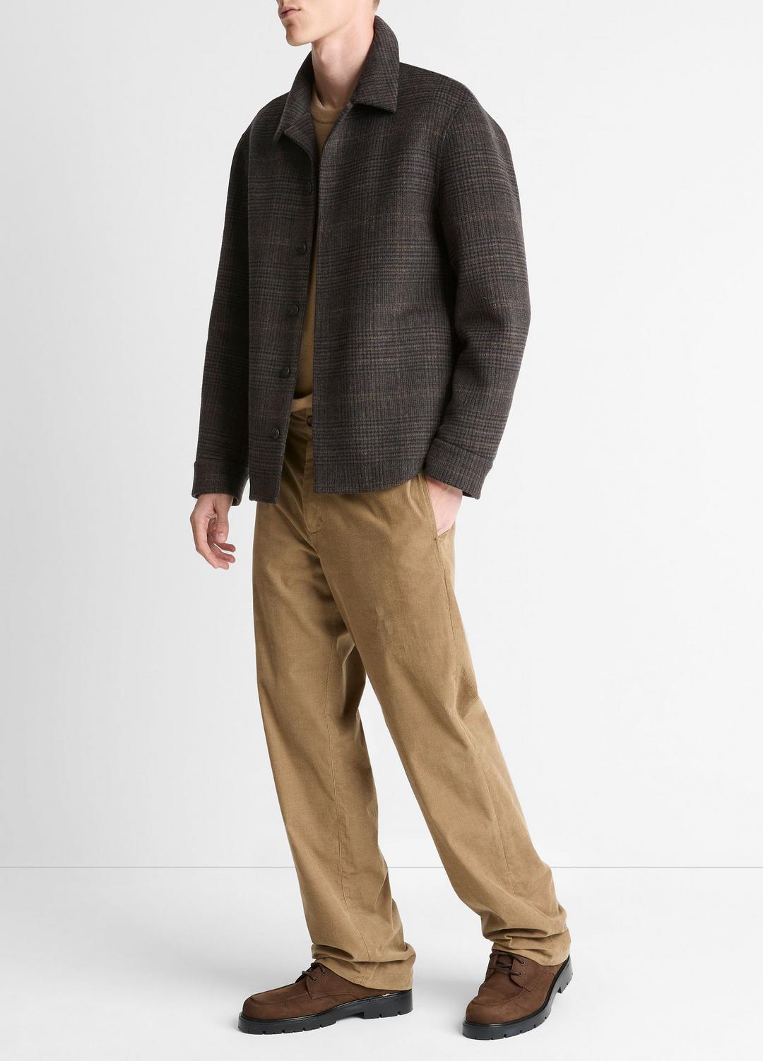 VINCE Plaid Splittable Wool-Blend Shirt Jacket in Shirt Jackets