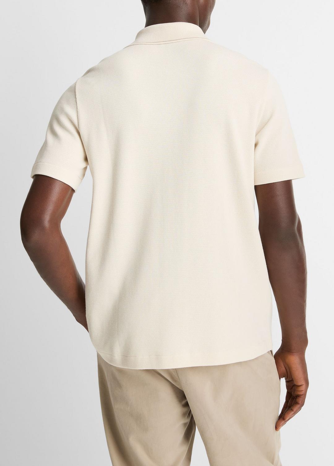 VINCE Jacquard-Knit Cotton Short-Sleeve Button-Front Shirt in Short Sleeve