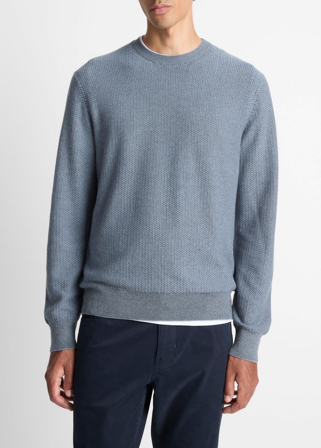 VINCE Geo-Jacquard Wool-Blend Crew Neck Sweater in Crew Neck