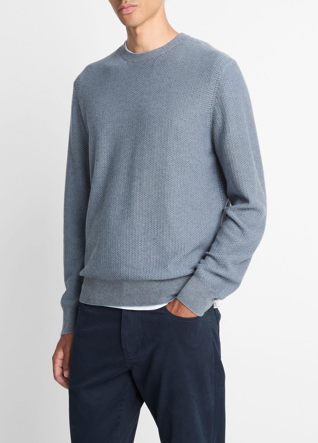 VINCE Geo-Jacquard Wool-Blend Crew Neck Sweater in Crew Neck