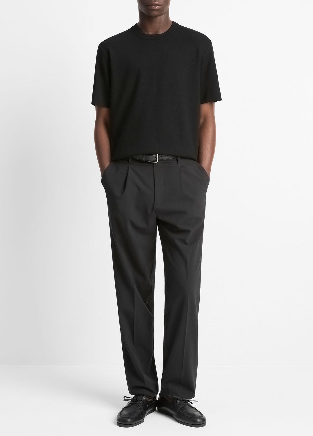 VINCE Milano Short-Sleeve Crew Neck Sweater in Crew Neck