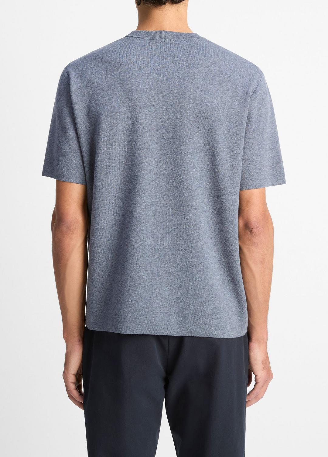 VINCE Milano Short-Sleeve Crew Neck Sweater in Crew Neck