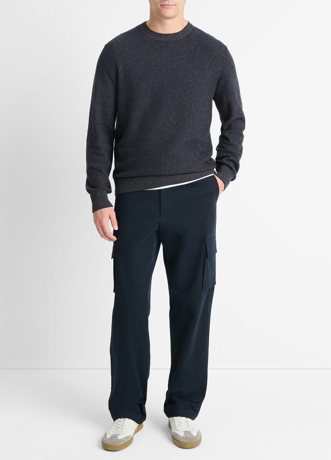 VINCE Geo-Jacquard Wool-Blend Crew Neck Sweater in Crew Neck