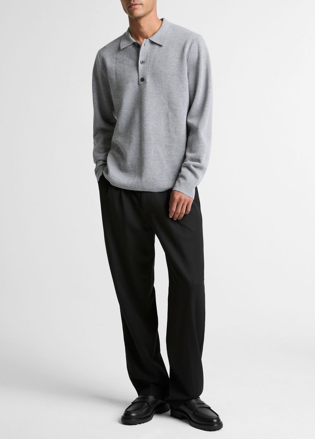 VINCE Italian Merino Wool Milano Polo Sweater in Sweaters