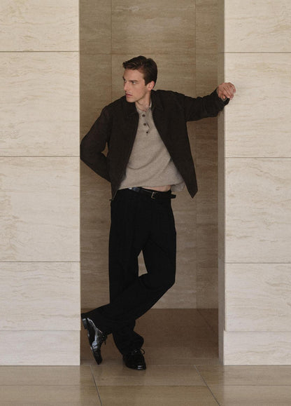 VINCE Italian Merino Wool Milano Polo Sweater in Sweaters