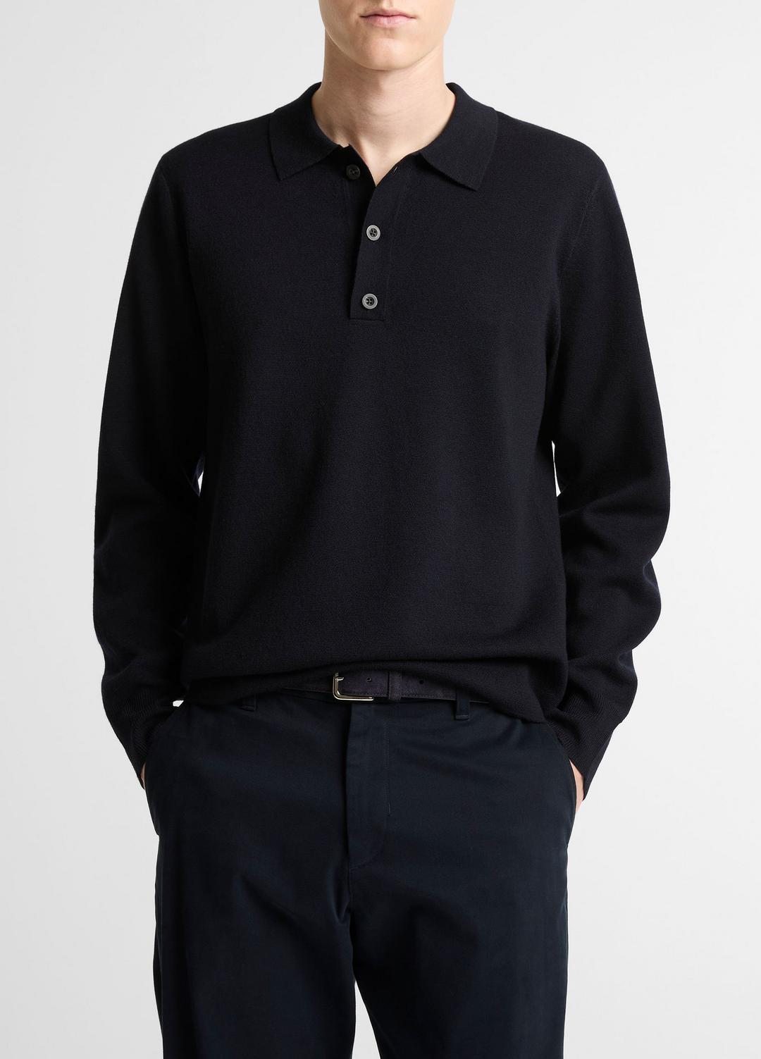 VINCE Italian Merino Wool Milano Polo Sweater in Sweaters