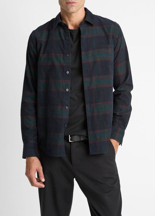 VINCE Holme Plaid Cotton Button-Front Shirt in Long Sleeve