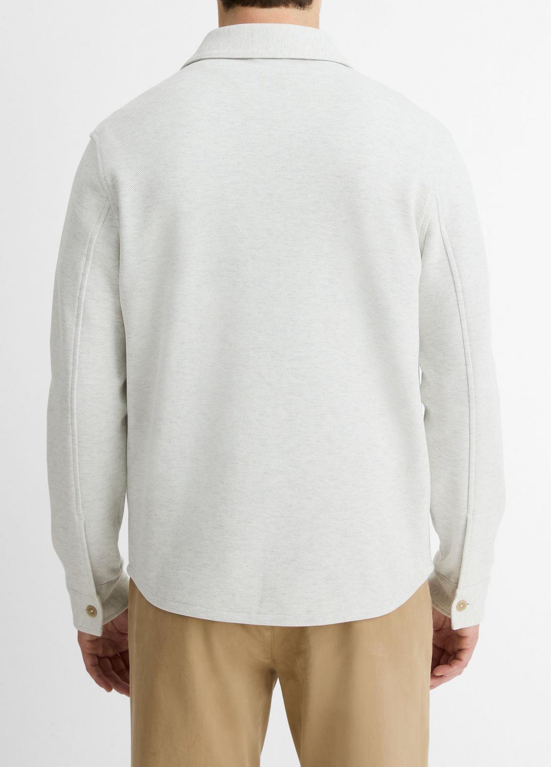VINCE Double-Knit Cotton-Blend Piqué Shirt Jacket in Shirt Jackets