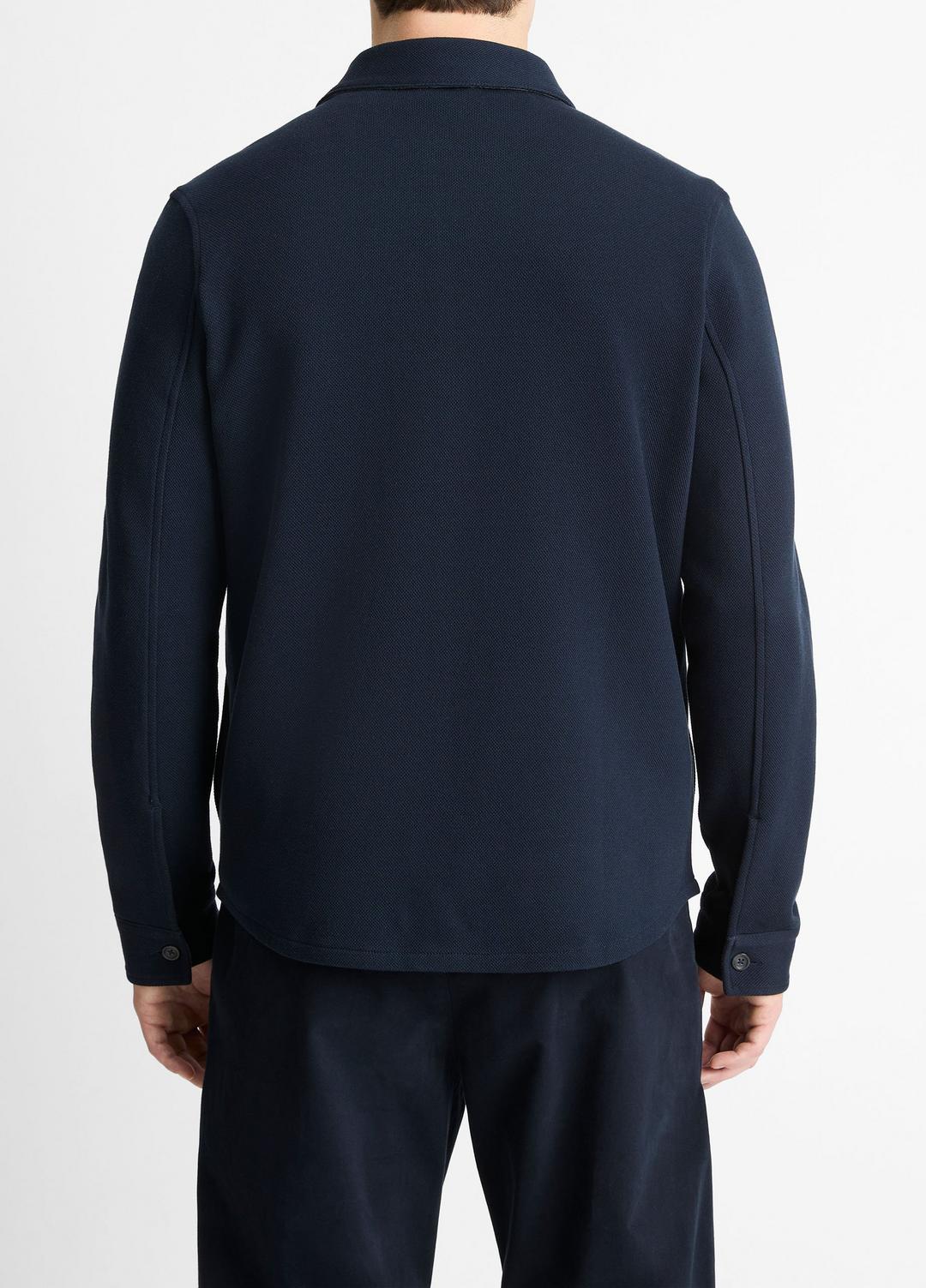 VINCE Double-Knit Cotton-Blend Piqué Shirt Jacket in Shirt Jackets