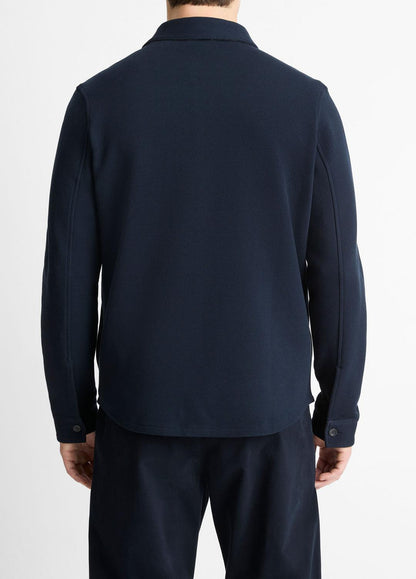 VINCE Double-Knit Cotton-Blend Piqué Shirt Jacket in Shirt Jackets