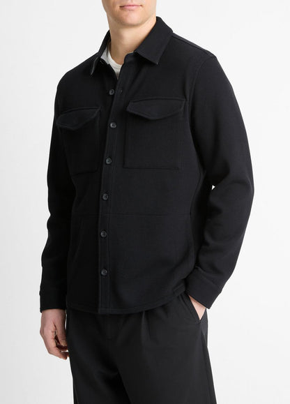 VINCE Double-Knit Cotton-Blend Piqué Shirt Jacket in Shirt Jackets